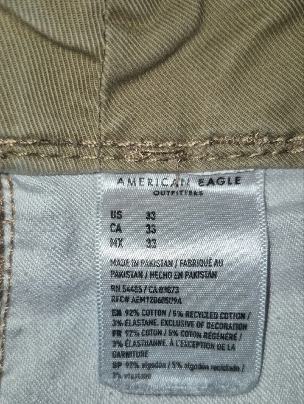 American Eagle Outfitters Men’s Olive-Tan Flat Front Shorts